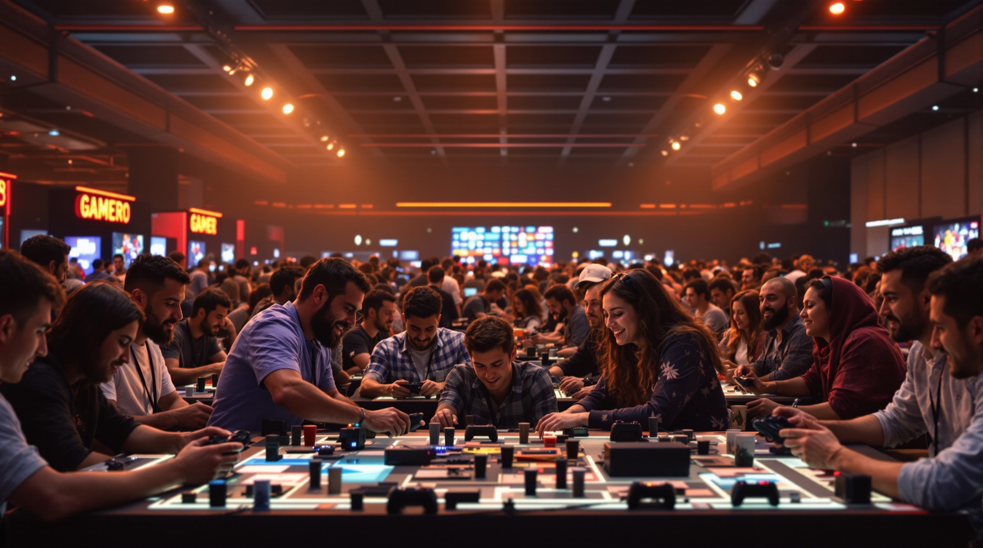 Diverse international crowd at a global gaming convention